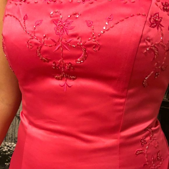 New Gorgeous Fuchsia Pink Evening Dress - Size 8 - Picture 6 of 9